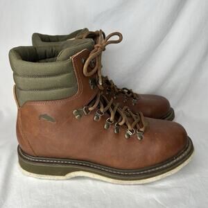 Simms Freestone Felt Sole Fly Fishing Wading Boots Men's Size 11 Brown Leather